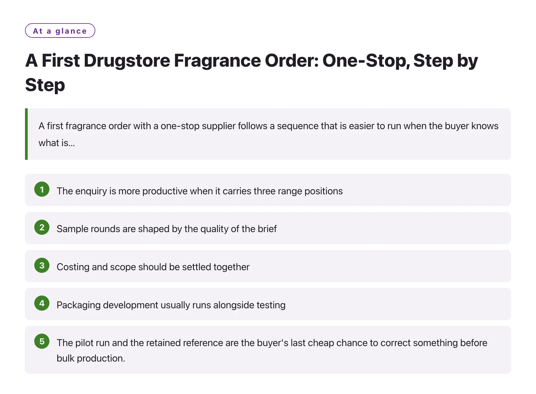 A First Drugstore Fragrance Order: One-Stop, Step by Step——全文要点速览